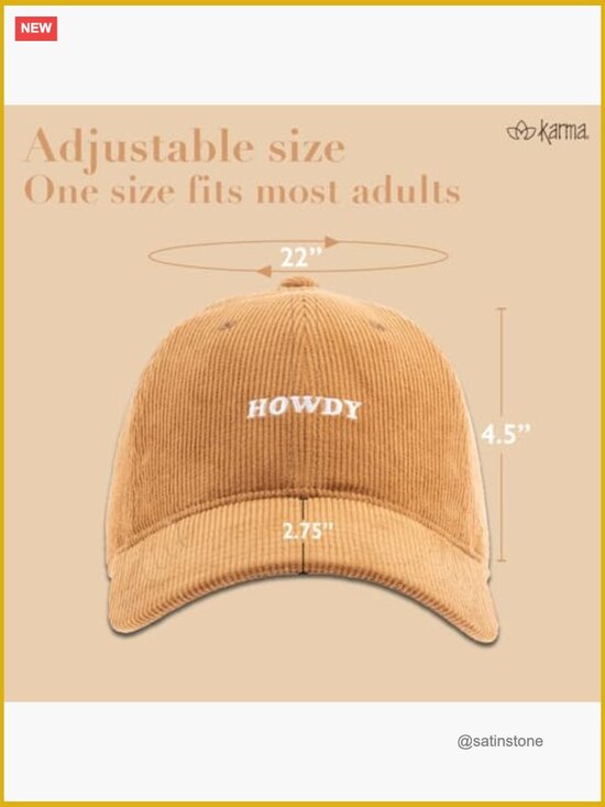 Corduroy Baseball Cap, Adjustable Embroidered Hat, One Size Fits Most main image 6